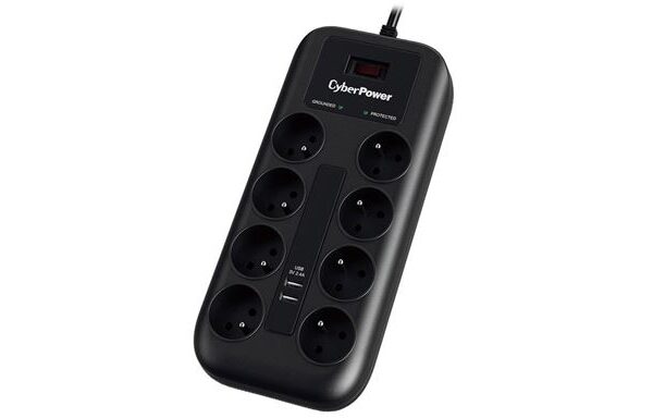 CyberPower prenaponska zaštita, P0820SUF0-DE, 8x šuko, 2x USB charger