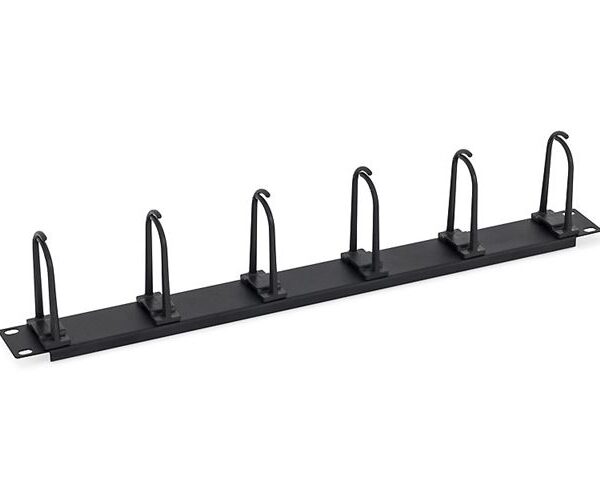 Vodilica kabela horizontalna 19"/1U, 6 velikih prstenova, crna