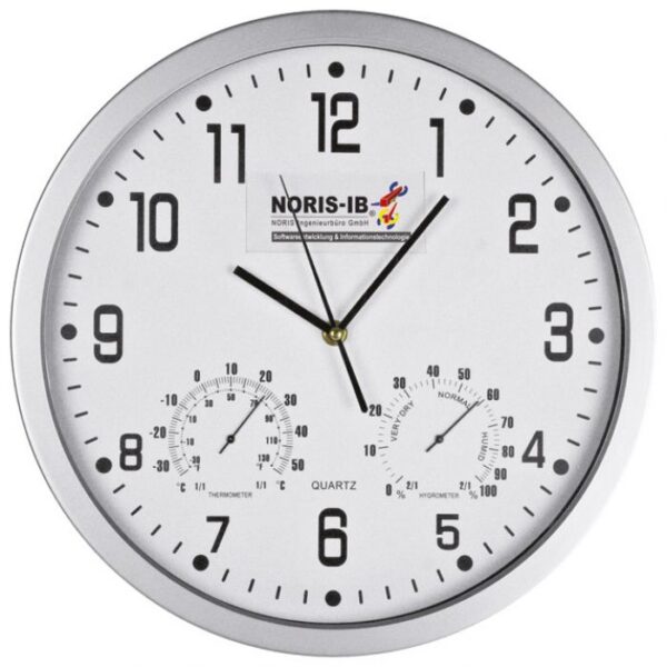 SAT ZIDNI S VLAGOMJEROM I TERMOMETROM BIJELI