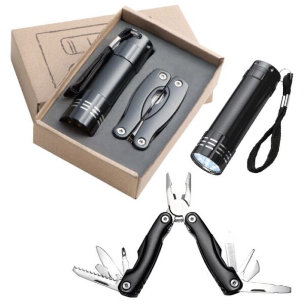 SVJETILJKA RUČNA  9 LED PLUS KLIJEŠTA OAKLAND CRNA