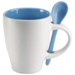 ŠALICA 250ML SA ŽLIČICOM BIJELA/PLAVA