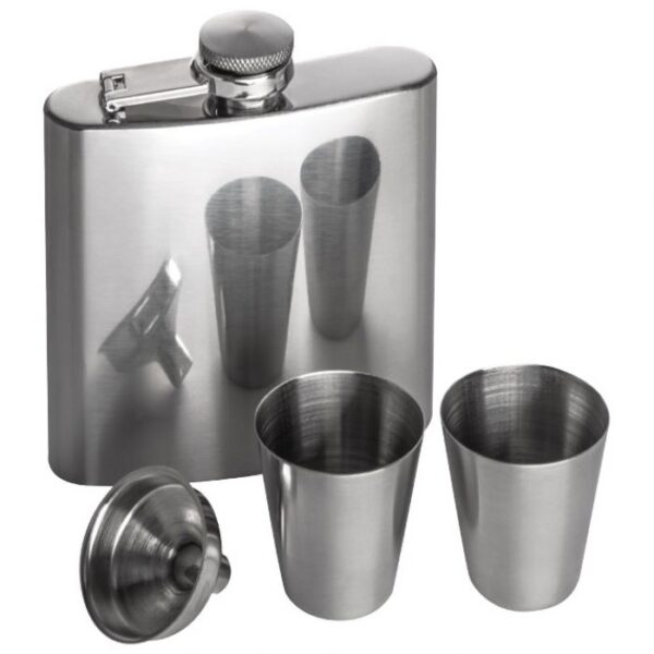 PLJOSKA METALNA PLUS 2 ČAŠICE U POKLON KUTIJI