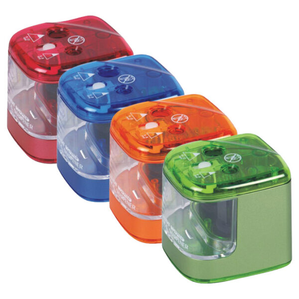 Šiljilo stolno na struju i bateriju 2rupe Fandy prozirno sortirano blister!!