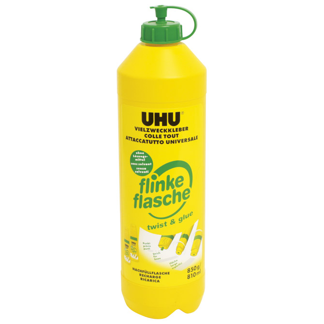 000000705 Ljepilo univerzalno 810ml bez otapala Twist&Glue UHU.46325 zeleno - Slika 1