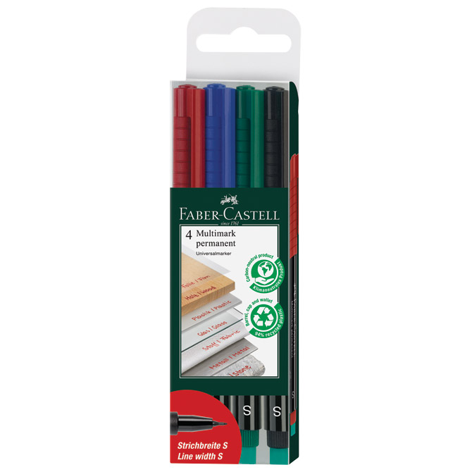 000001287 Marker permanentni 0,4 mm Multimark Faber-Castell 152304/4boje - Slika 1