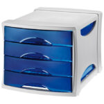 Kutija s  4 ladice Intego Esselte 284530 sivo-prozirno dimljena