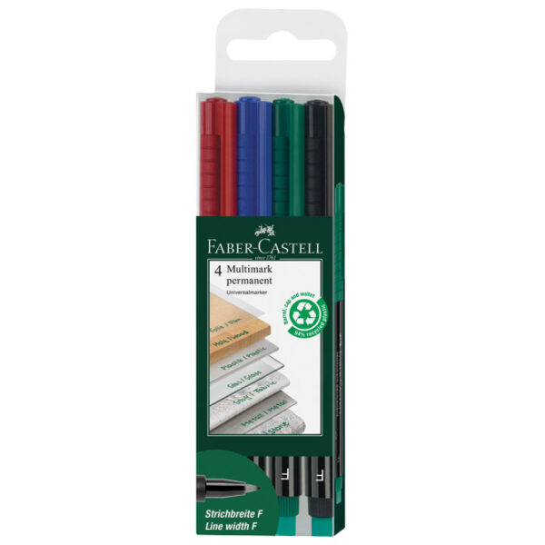 Marker permanentni 0,6 mm Multimark Faber-Castell 151304/4boje