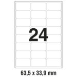 Etikete LK  63,5x33,9 mm polyester pk20L Zweckform L4773-20 bijele