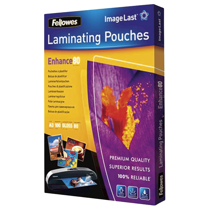 000003363 Folija za plastificiranje 80my A3 sjajna pk100 ImageLast Fellowes 5306207 - Slika 1