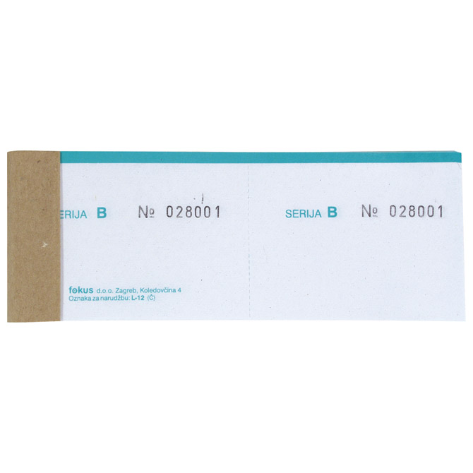 000004278 Obrazac L-12 kasa blok dvodijelni Fokus - Slika 1