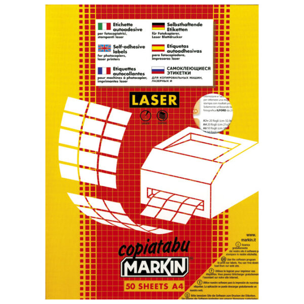 Etikete LK 210x297 mm polyester pk50L Markin 220LTMC503 prozirno bijele