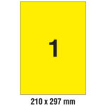 Etikete LK 210x297 mm pk20L Zweckform L6006-20 neon žute