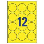 Etikete LK fi-63,5 mm pk25L Zweckform L7670Y-25 neon žute - Slika 2