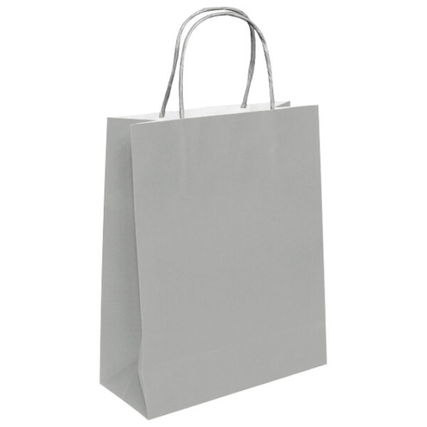 Vrećice ukrasne natron 26x35x12 cm pletena ručka pk50 Duga srebrne