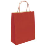 Vrećice ukrasne natron 32x41x12 cm pletena ručka pk50 Duga crvene