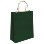 Vrećice ukrasne natron 45x48x17 cm pletena ručka pk50 Duga tamnozelene