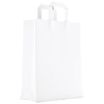 Vrećice ukrasne natron 18x22x8 cm ravna ručka pk50 Duga bijele