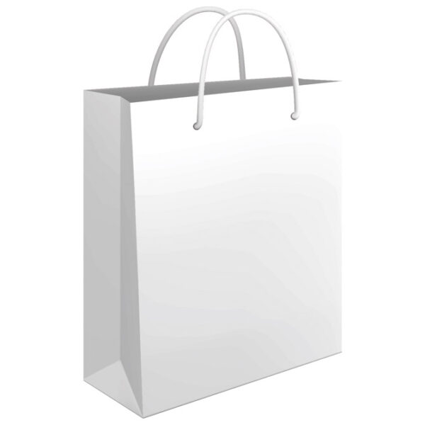 Vrećice ukrasne 34x39x10 cm sjajna plastifikacija Fornax bijele