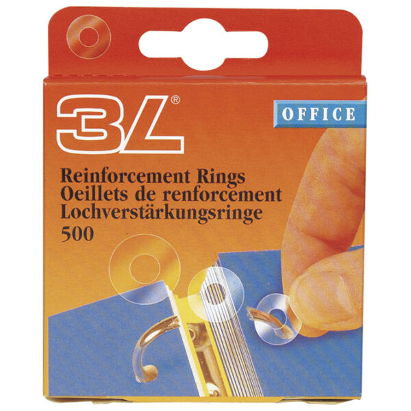 Etikete za ojačanje rupa fi13 mm pp pk500 3L.(Djois)8214-500 prozirna blister