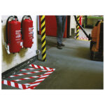 Traka za označavanje ljepljiva 50 mm/33m pvc Tesa 60760-92 bijelo-crvena - Slika 2