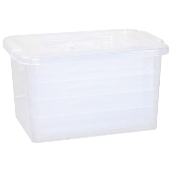 Kutija pp s kopčama i ručkom+ladice Primo 819VS prozirna