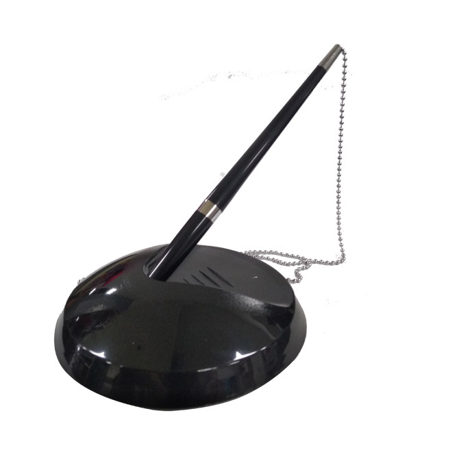 000009262 Olovka kemijska na stalku+metalni lančić Siam 1074/3 crna - Slika 1