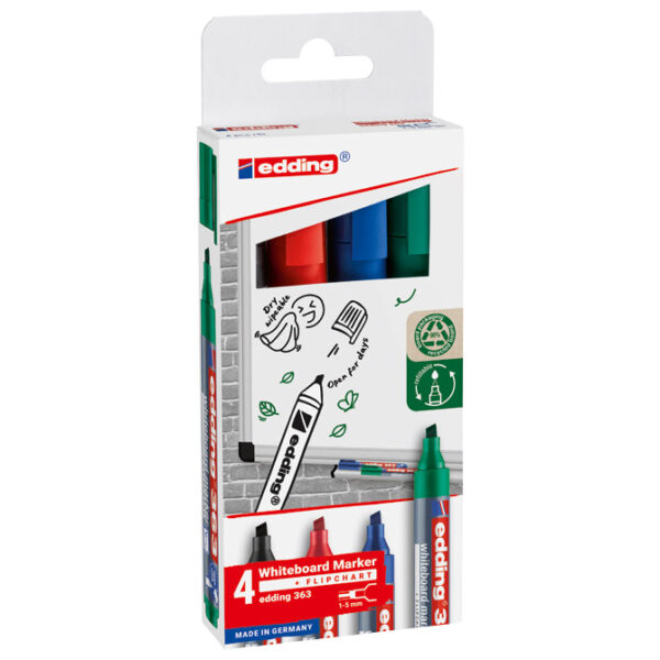 Marker za bijelu ploču 1-5 mm Edding 363/4boje blister
