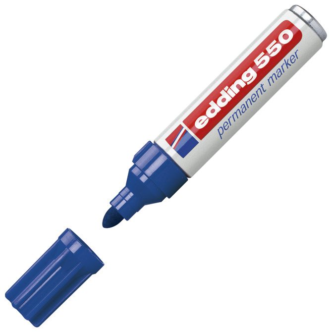 000009984 Marker permanentni 3-4 mm Edding 550 plavi - Slika 1