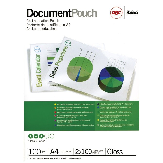 000010009 Folija za plastificiranje 100my A4 sjajna pk100 GBC 3740306 - Slika 1
