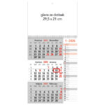 Kalendar zidni trodijelni 2026. memo sa spiralom!!