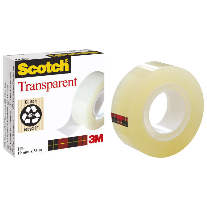 000013920 Traka ljepljiva 19 mm/33m Scotch 550 3M.prozirna - Slika 1