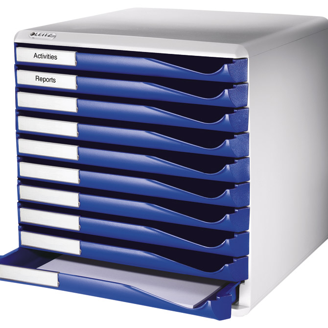 000013949 Kutija s 10 ladica Form set Leitz 52810035 plava - Slika 1