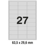 Etikete Laser  63,5x29,6 mm polyester pk20L Zweckform L6011-20 srebrne