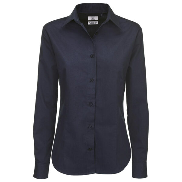 Košulja ženska dugi rukavi B&C Sharp 130g tamnoplava XS!!