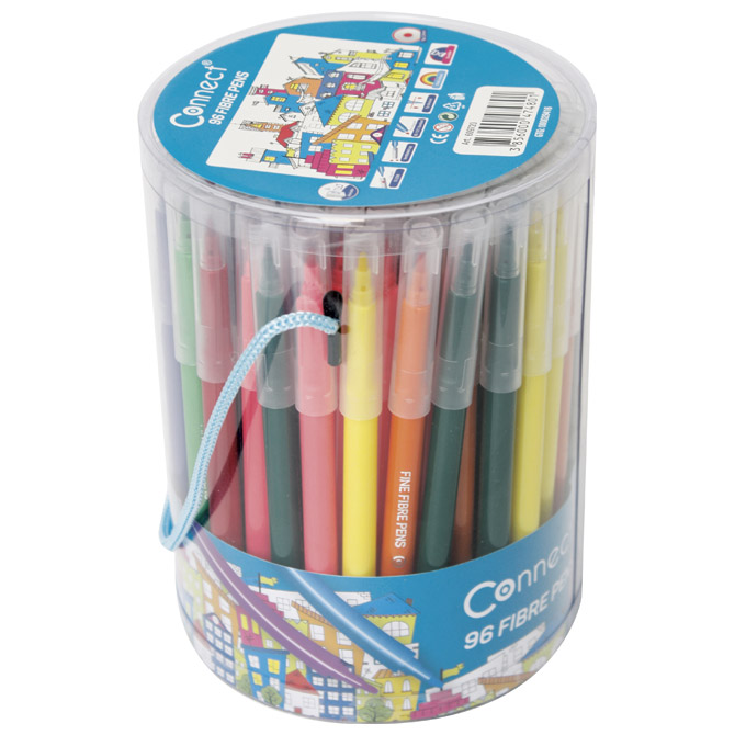 000017870 Flomaster školski 96boja (12bojax8kom) u pvc kantici Connect - Slika 1