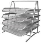 Stalak za spise vodoravni žica 4 ladice LD01-58-4 Fornax srebrni