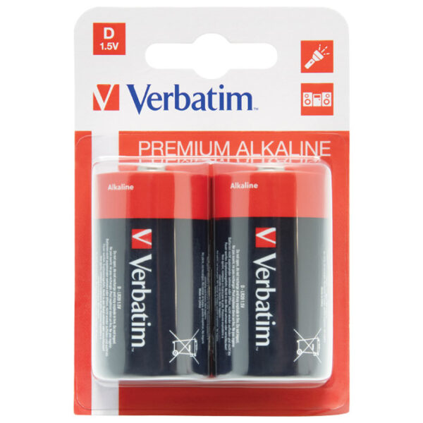 Baterija alkalna 1,5V D pk2 Verbatim 49923 LR20 blister