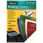 Korice za spiralni uvez 250g karton reljefne A4 pk100 Fellowes 5370305 crvene