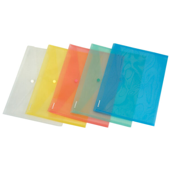 Kuverte s gumbom A4 pp Donau 8544001PL-10 prozirne plave