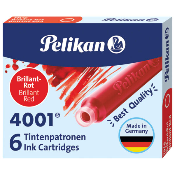 Tinta za nalivpero patrone pk6 4001 Pelikan 301192 (400142567) crvena