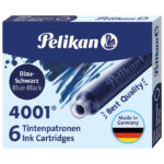 Tinta za nalivpero patrone pk6 4001 Pelikan 301184 plavo/crna