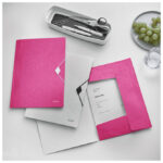 Fascikl klapa s gumicom pp A4 Wow Leitz 45990123 rozi - Slika 2