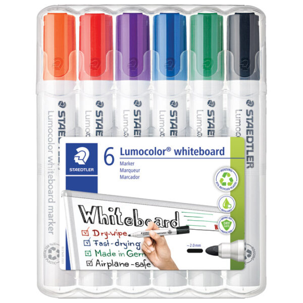 Marker za bijelu ploču 2 mm pk6 reciklirani Lumocolor Staedtler 351 WP6