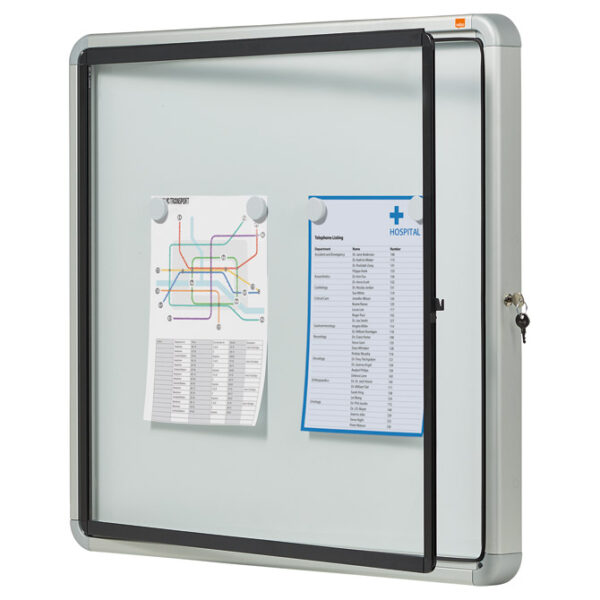 Ploča oglasna magnetna-staklena krilna vrata  69,2x75,2x4,5 cm Nobo 1902578 bijela