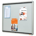 Ploča oglasna magnetna-staklena krilna vrata 100x75,2x3,7 cm Nobo 1902560 bijela - Slika 2