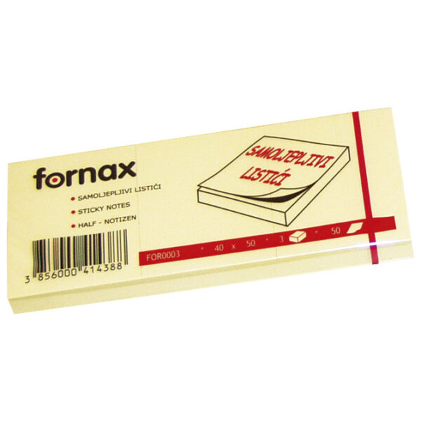 Blok samoljepljiv  40x50 mm 3x100L Fornax žuti