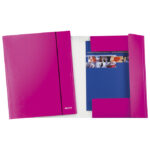 Fascikl klapa s gumicom karton A4 Wow Leitz 39830023 metalik rozi