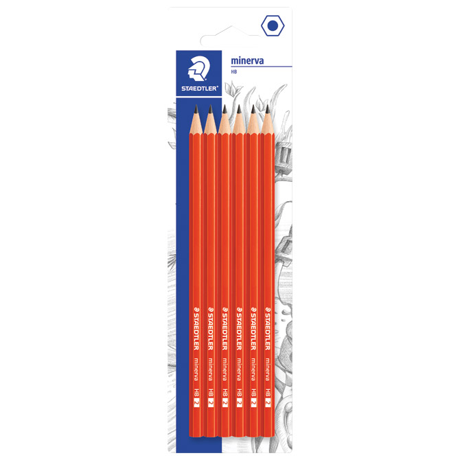 000037111 Olovka grafitna HB Minerva pk6 Staedtler 13060BK6DA blister - Slika 1