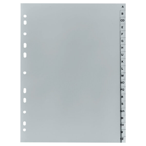 Pregrada plastična A4 A-Z 20L Herlitz 10843522 siva