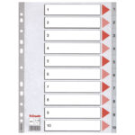 Pregrada plastična A4 brojevi 1-10 Esselte 100105 siva!!